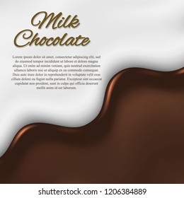 liquid chocolate background, template for banner design