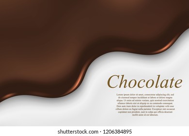 liquid chocolate background, template for banner design