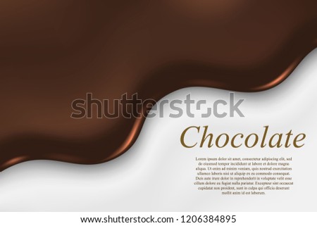 liquid chocolate background, template for banner design