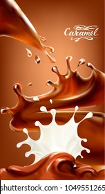 liquid chocolate, caramel or cocoa illustration vector