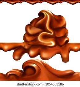 liquid chocolate, caramel or cocoa illustration vector 

