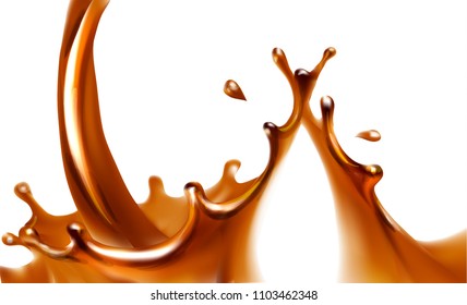 liquid chocolate, caramel or cocoa illustration vector