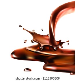 liquid chocolate, caramel or cocoa illustration vector