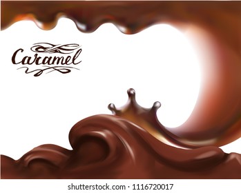 liquid chocolate, caramel or cocoa illustration vector