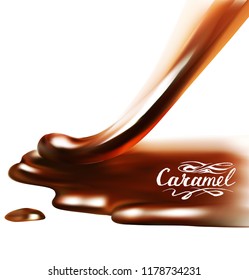 liquid chocolate, caramel or cocoa illustration texture  3d illustration vector