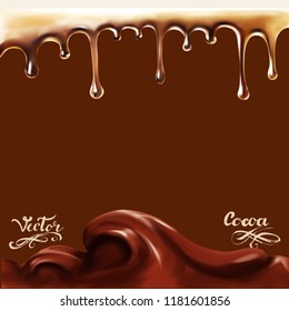 liquid chocolate, caramel or cocoa illustration texture  3d illustration vector