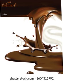 liquid chocolate, caramel or cocoa illustration vector