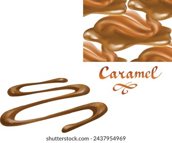 liquid chocolate, caramel or cocoa illustration vector