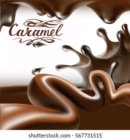 liquid chocolate, caramel or cocoa illustration vector