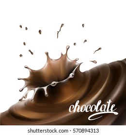liquid chocolate, caramel or cocoa illustration vector