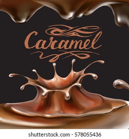 liquid chocolate, caramel or cocoa illustration vector