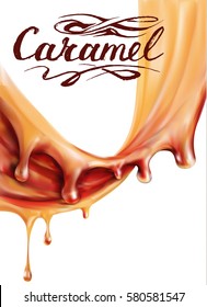 liquid chocolate, caramel or cocoa illustration vector
