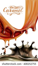 liquid chocolate, caramel or cocoa illustration