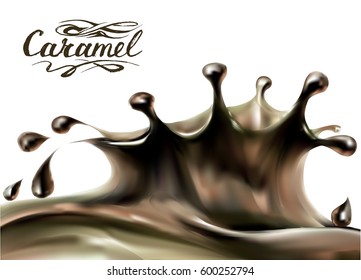 liquid chocolate, caramel or cocoa illustration