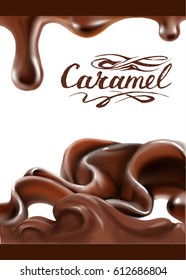 liquid chocolate, caramel or cocoa illustration vector