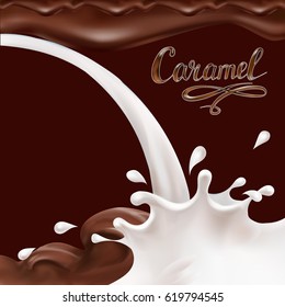 liquid chocolate, caramel or cocoa illustration  vector 