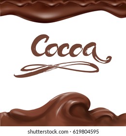 liquid chocolate, caramel or cocoa illustration  vector