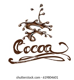 liquid chocolate, caramel or cocoa illustration  vector