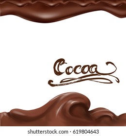 liquid chocolate, caramel or cocoa illustration  vector