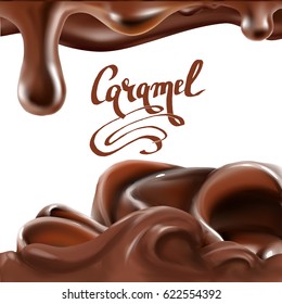 liquid chocolate, caramel or cocoa illustration