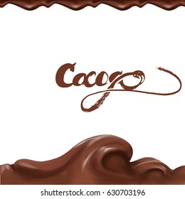 liquid chocolate, caramel or cocoa illustration vector