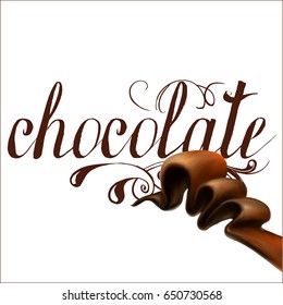 liquid chocolate, caramel or cocoa illustration vector