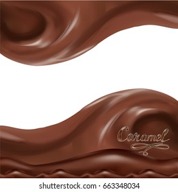 liquid chocolate, caramel or cocoa illustration