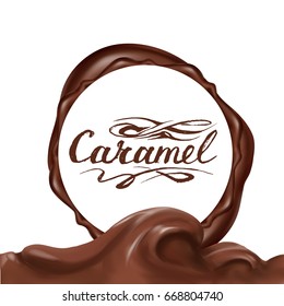 liquid chocolate, caramel or cocoa illustration vector