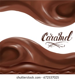 liquid chocolate, caramel or cocoa illustration