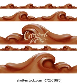 liquid chocolate, caramel or cocoa illustration