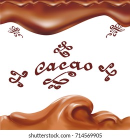 liquid chocolate, caramel or cocoa illustration vector
