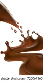 liquid chocolate, caramel or cocoa illustration vector