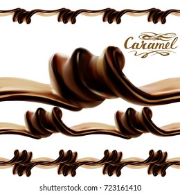 liquid chocolate, caramel or cocoa illustration seamless texture vector