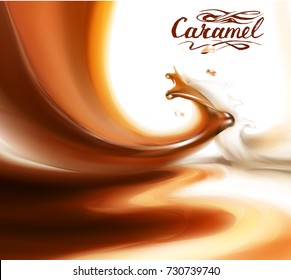 vetor de ilustração de chocolate líquido, caramelo ou cacau