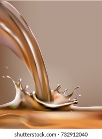 liquid chocolate, caramel or cocoa illustration vector