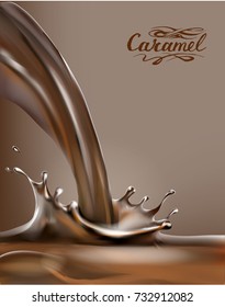 liquid chocolate, caramel or cocoa illustration vector