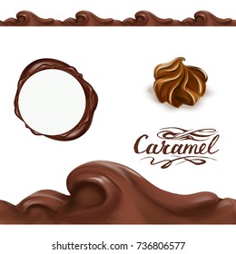 liquid chocolate, caramel or cocoa illustration vector