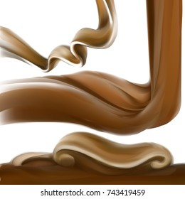 liquid chocolate, caramel or cocoa illustration vector