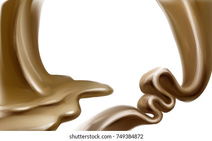 liquid chocolate, caramel or cocoa illustration vector