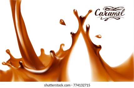 liquid chocolate, caramel or cocoa illustration vector
