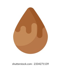 Flüssige Schokolade-Drop, Vektordesign, Süßkakao-Desserttröpfchen, Süßwaren-Design-Element