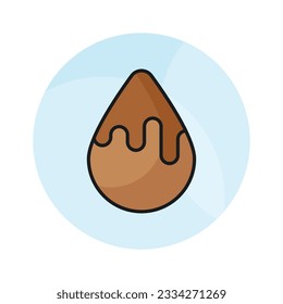 Liquid chocolate drop vector design, Sweet cocoa dessert droplet, Confectionery design element