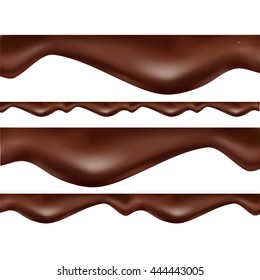 liquid chocolate, flowing, molten, caramel, vector
