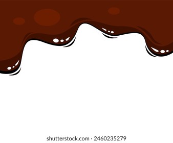 Flüssiger Schokoladenschmelzhintergrund. Schmelzschokoladentropf. Geschmolzener Schokoladenhintergrund. Schokoladenhintergrund.