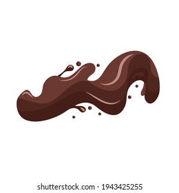 liquid chocolate splash design isolated