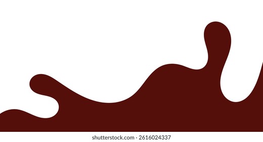 liquid chocolate splashing on white background. wavy choco splash. chocolate milkshake in flat style.