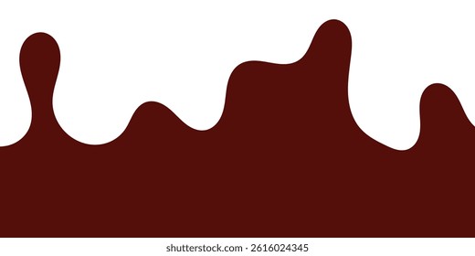 liquid chocolate splashing on white background. wavy choco splash. chocolate milkshake in flat style.