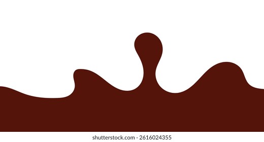liquid chocolate splashing on white background. wavy choco splash. chocolate milkshake in flat style.
