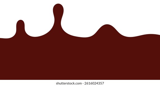 liquid chocolate splashing on white background. wavy choco splash. chocolate milkshake in flat style.