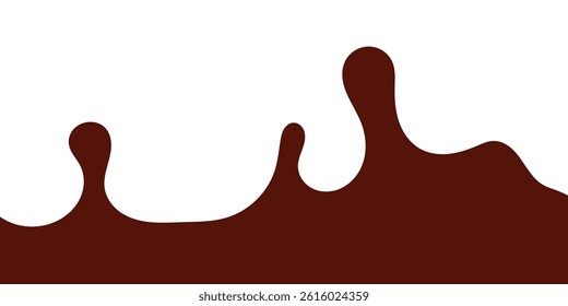 liquid chocolate splashing on white background. wavy choco splash. chocolate milkshake in flat style.